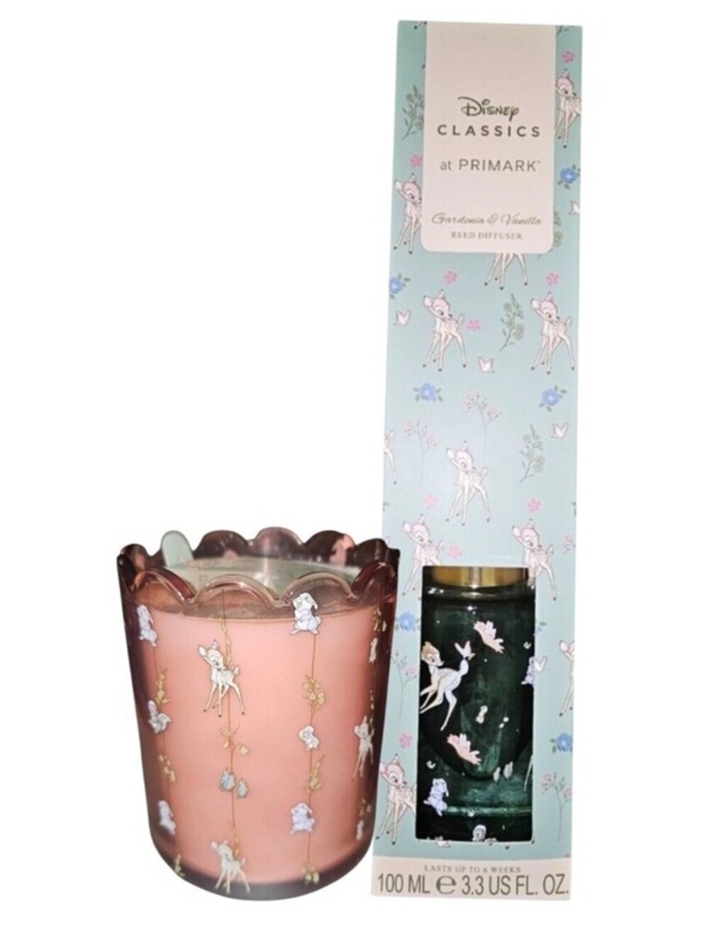 Primark Disney Bambi Gardenia & Vanilla Scented Candle & Bambi Reed Diffuser NEW